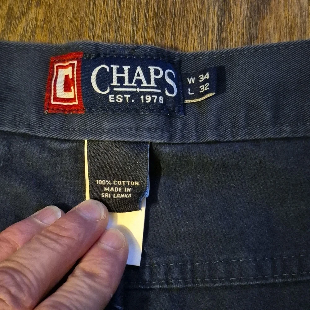 Chaps Mens Dark Blue Chinos Khakis  Size 34x32 Euc
